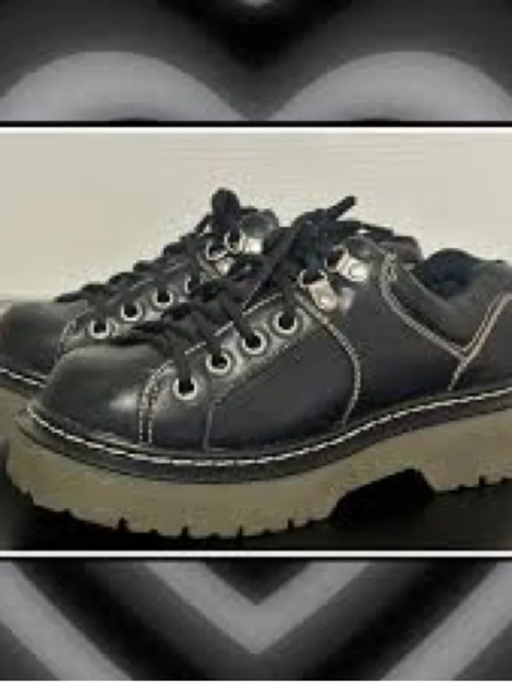 Soda Vintage Oxford Y2K  Black Platform Lace-Up Chunky